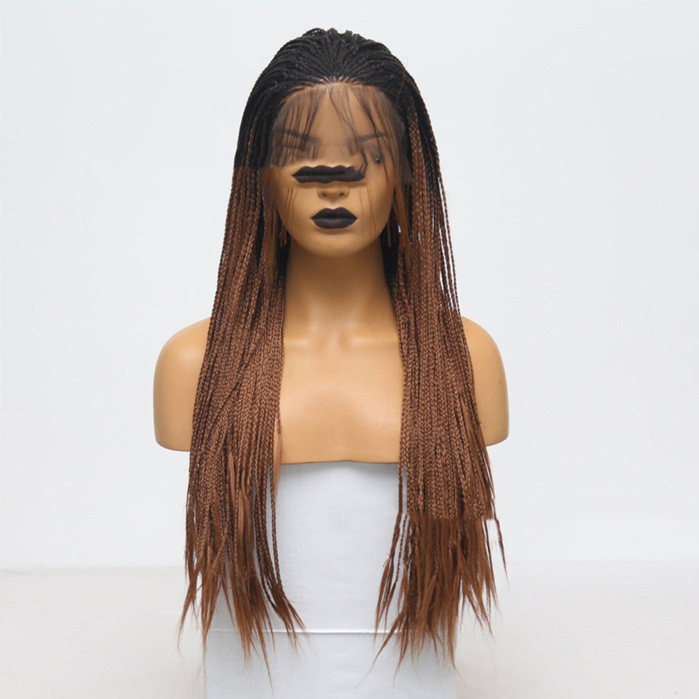 Gradient Brown Three - Strand Long Braid Wig 24inch