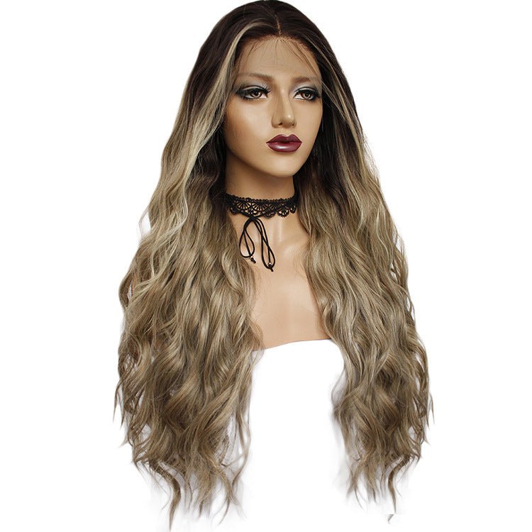 Gradient Long Curly Front Lace Chemical Fiber Wig Picture color