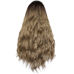 Gradient Long Curly Front Lace Chemical Fiber Wig Picture color