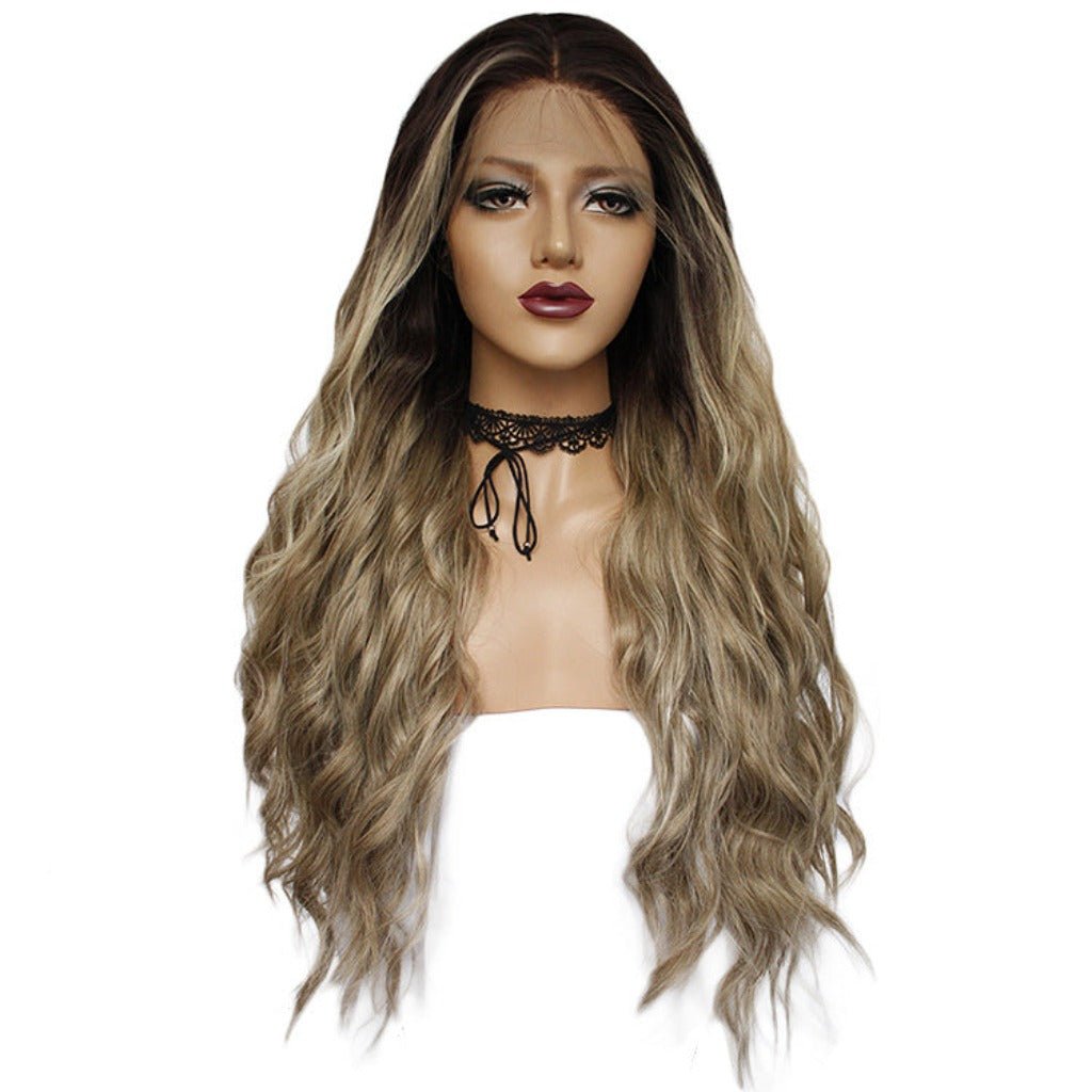 Gradient Long Curly Front Lace Chemical Fiber Wig Picture color