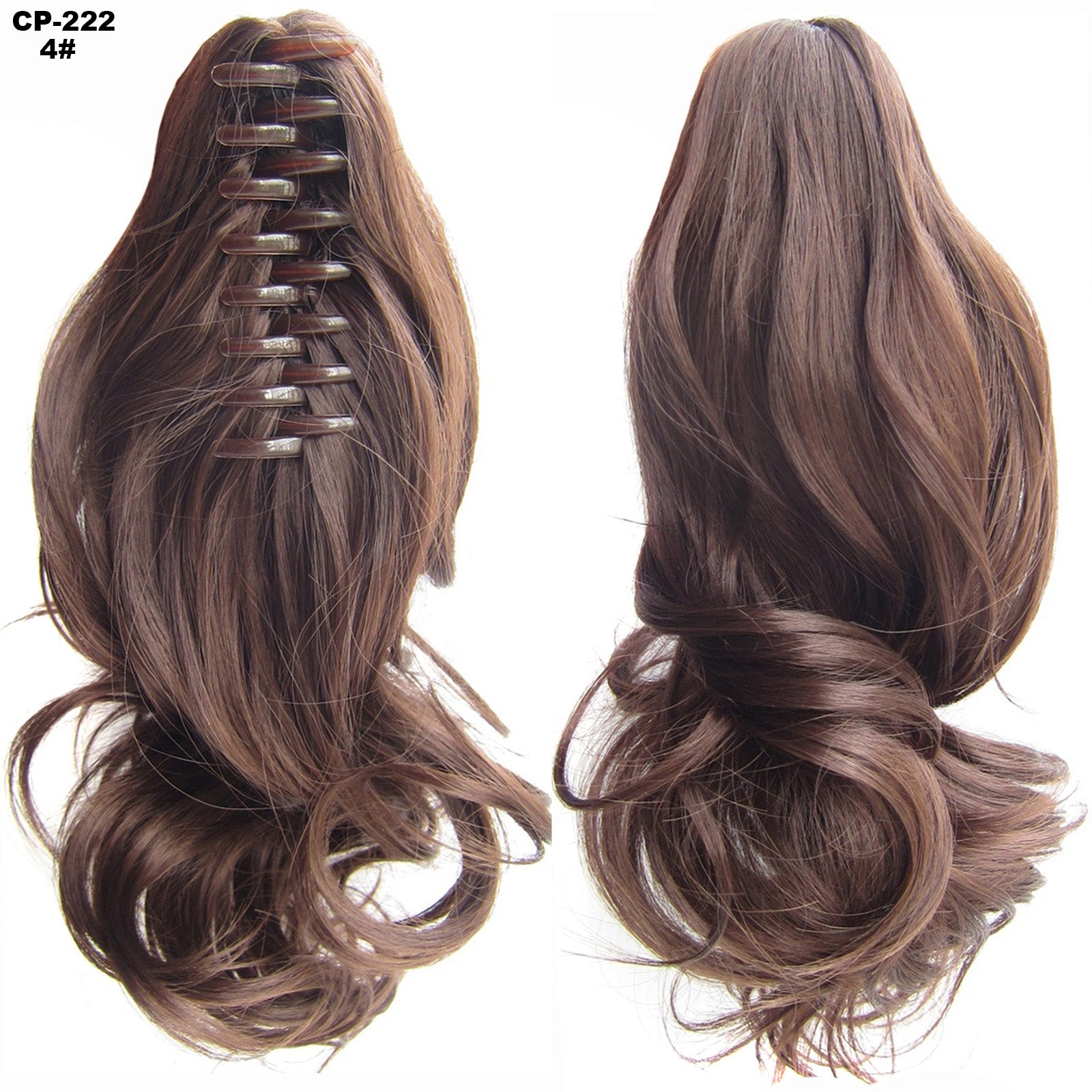 Gray Hairpiece Natural Extensions Long Wave Wrap Around Ponytail Wig 04