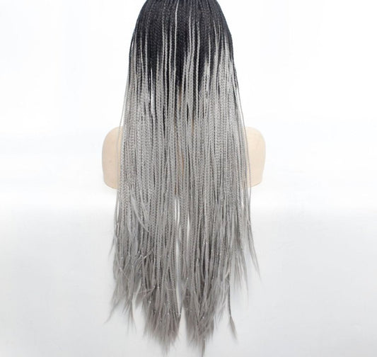 Grey Triple Strand Dirty Braided Headgear Wig Photo color