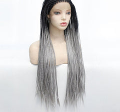 Grey Triple Strand Dirty Braided Headgear Wig Photo color