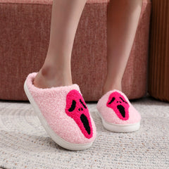 Grimace Warm Indoor Cotton Relaxing Slippers Home Comfort Shoes Cotton Slippers Pink Skull