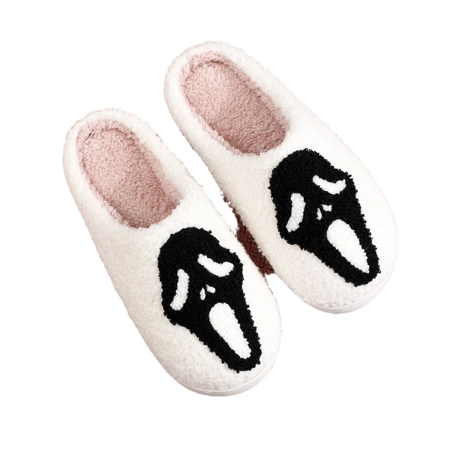 Grimace Warm Indoor Cotton Relaxing Slippers Home Comfort Shoes Cotton Slippers Pink Skull