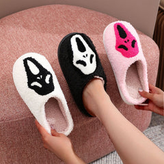 Grimace Warm Indoor Cotton Relaxing Slippers Home Comfort Shoes Cotton Slippers Pink Skull