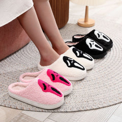 Grimace Warm Indoor Cotton Relaxing Slippers Home Comfort Shoes Cotton Slippers Pink Skull