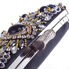 Hand - Made Beaded Clutch for Women - European & American Style Black