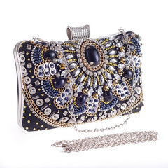Hand - Made Beaded Clutch for Women - European & American Style Black