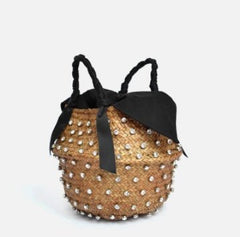 Hand - stitched holiday clutch Beige