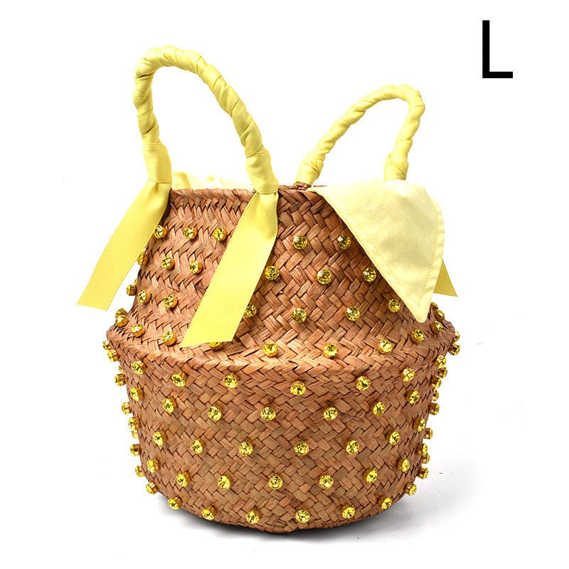 Hand - stitched holiday clutch Yellow