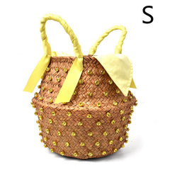 Hand - stitched holiday clutch Yellow