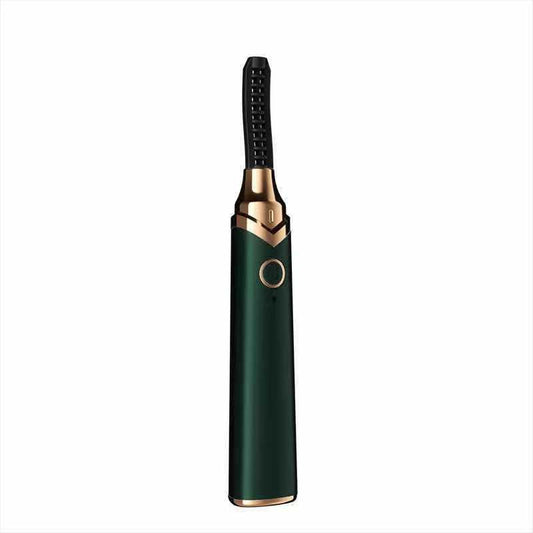 HeatGlow Electric Eyelash Curler: Effortless Heated Eyelash Curling Green