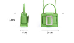 High End Fashion Messenger Bag Green Diamond Small Square Green