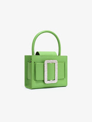 High End Fashion Messenger Bag Green Diamond Small Square Green