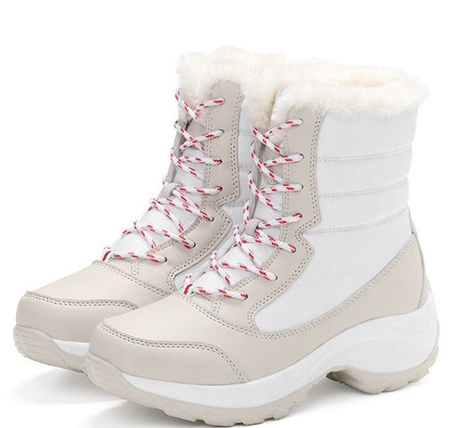 High Waterproof Snow Boots for Women – Stay Warm and Dry White