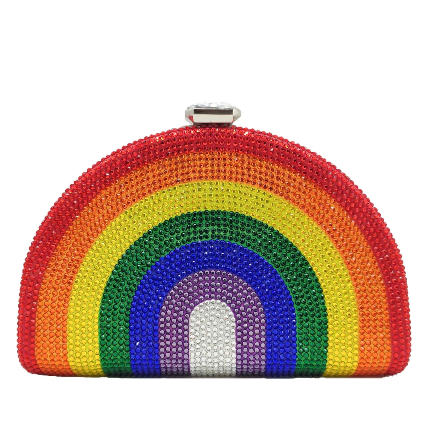 Hot diamond rainbow bag clutch Rainbow