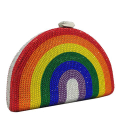 Hot diamond rainbow bag clutch Rainbow