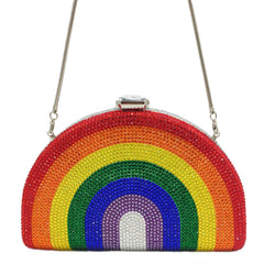 Hot diamond rainbow bag clutch Rainbow