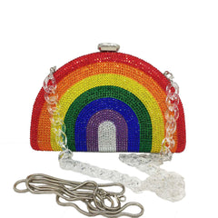 Hot diamond rainbow bag clutch Rainbow