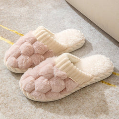 Indoor Warm Platform Couple Minimalist Slippers Comfortable Shoes Pink