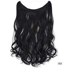 Invisible Wire 22 - inch Hair Extensions: Silky Straight Wig 1BJ Curly