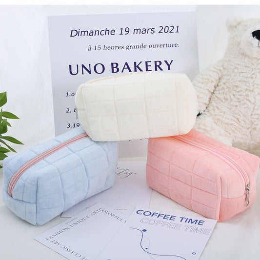 Japanese Pillow Cosmetic Bag - Large Capacity Storage Stationery Box Blue