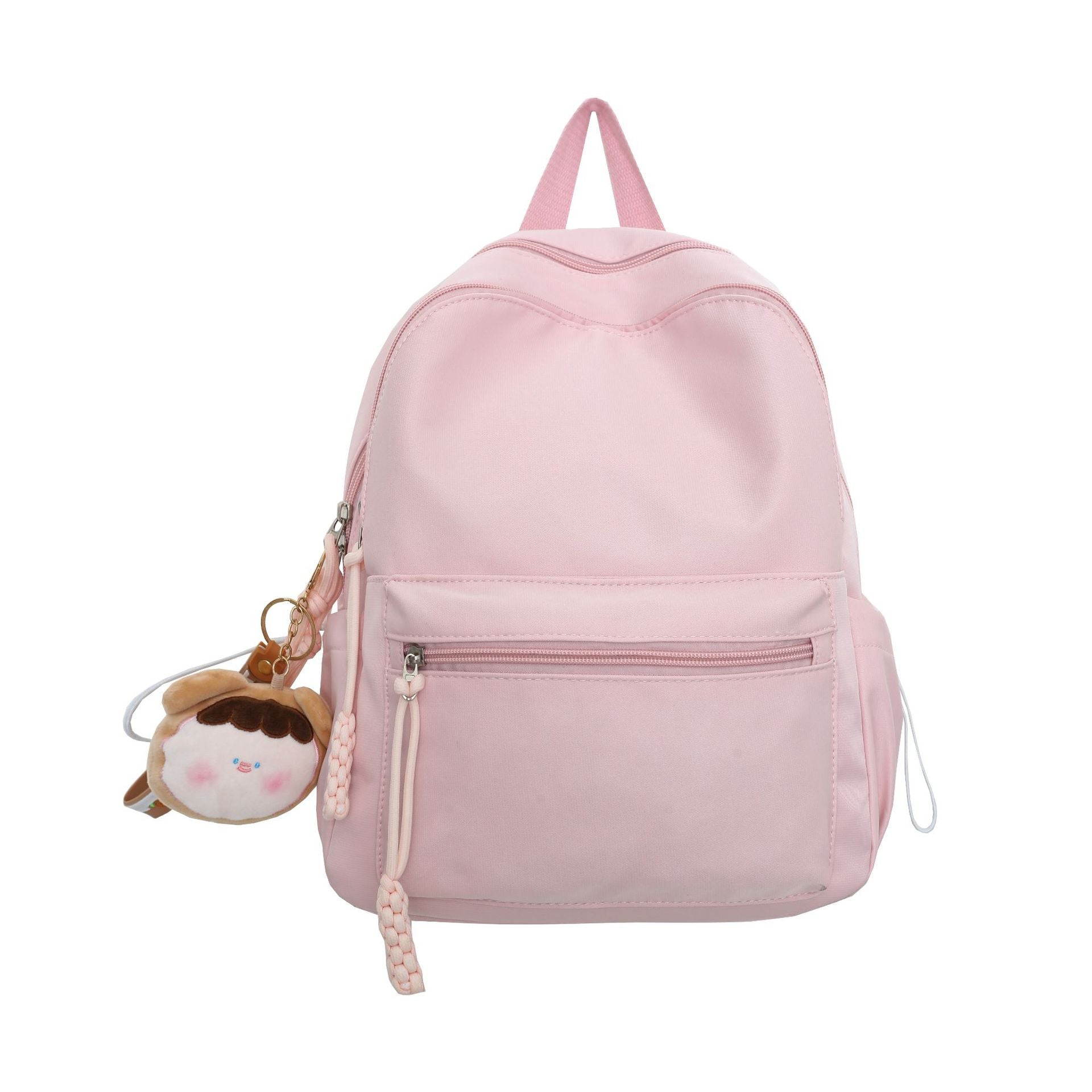 Japanese Style Lightweight Travel Bag for Women – Cute and Solid Color Pink