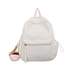 Japanese Style Lightweight Travel Bag for Women – Cute and Solid Color White