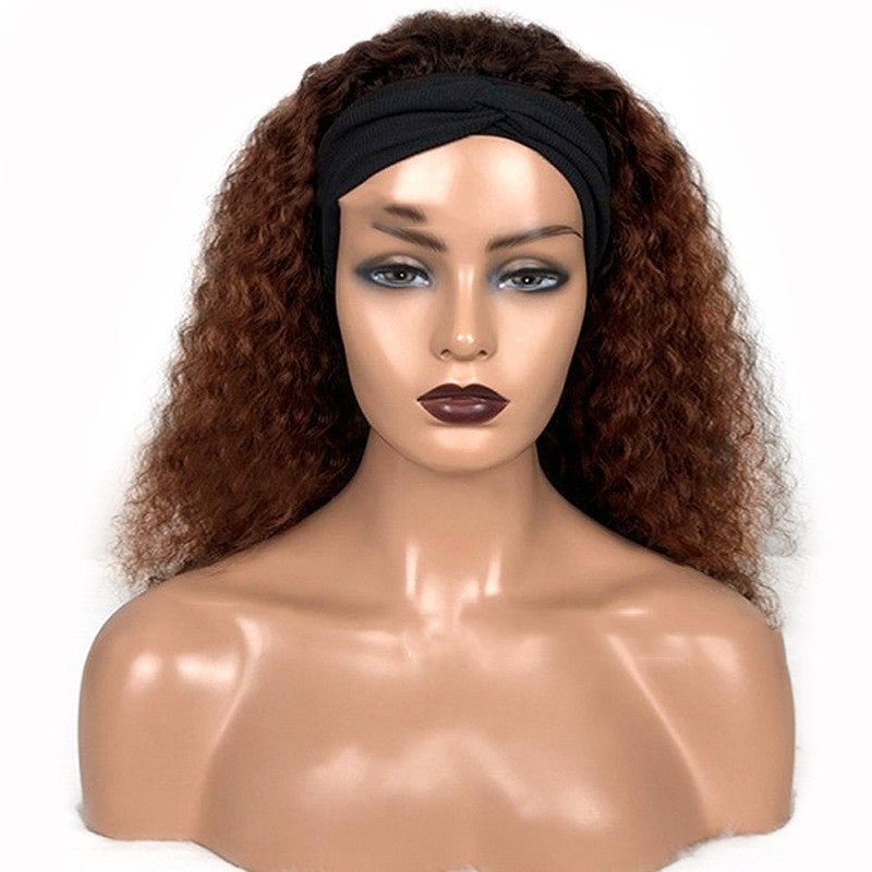 Jerry Curl Headband Wig: Natural Human Hair Wig Picture color