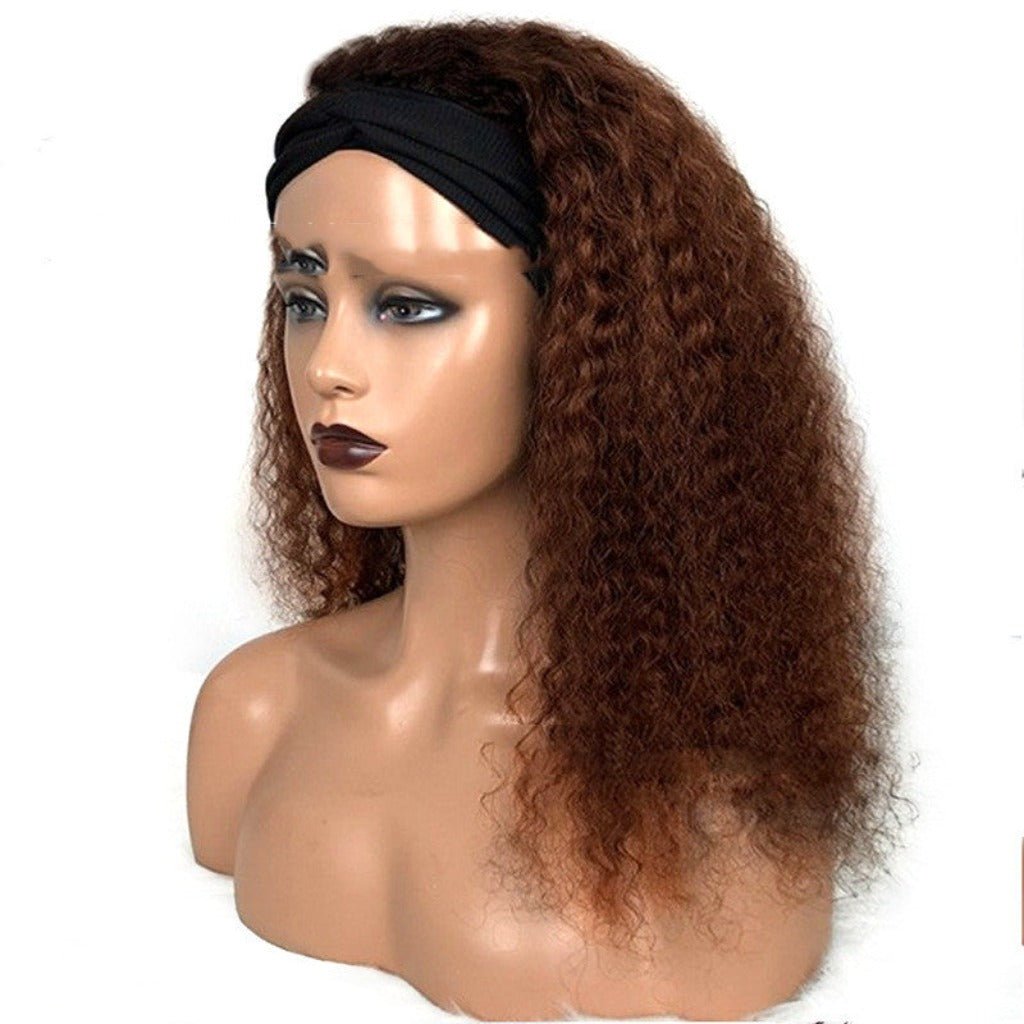 Jerry Curl Headband Wig: Natural Human Hair Wig Picture color