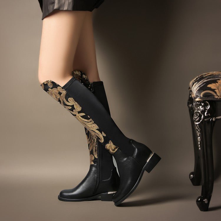 Knight boots cowhide leather boots Black