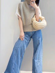 Knotted Furry Clutch Clutch Hand Shoulder Bag White