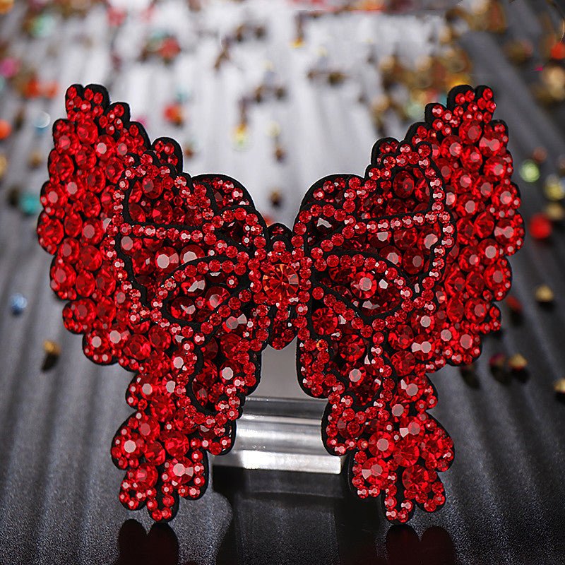 Korean Crystal Diamond Hairpin Headdress Hair Accessories Red