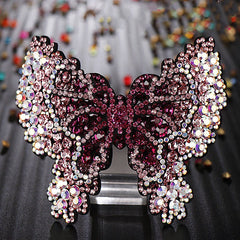 Korean Crystal Diamond Hairpin Headdress Hair Accessories Rose Red