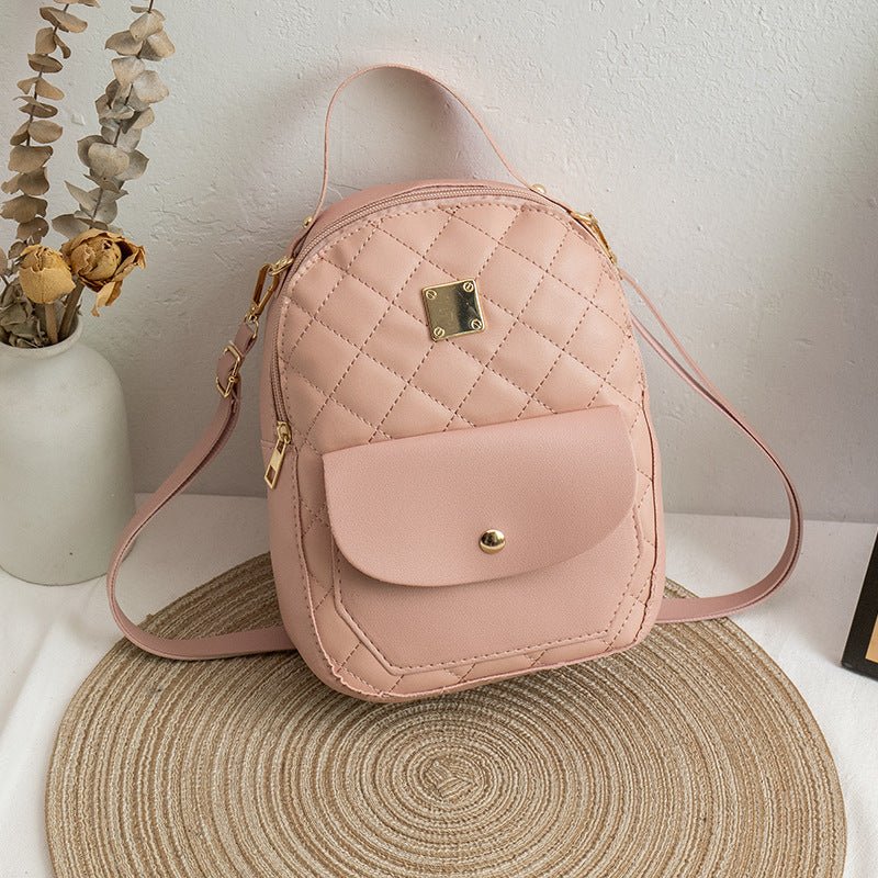 Korean Style Women's Bag with Advanced Texture Backpack Embroidered Pink