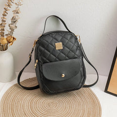 Korean Style Women's Bag with Advanced Texture Backpack Embroidered Black