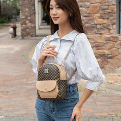 Korean Style Women's Bag with Advanced Texture Backpack White