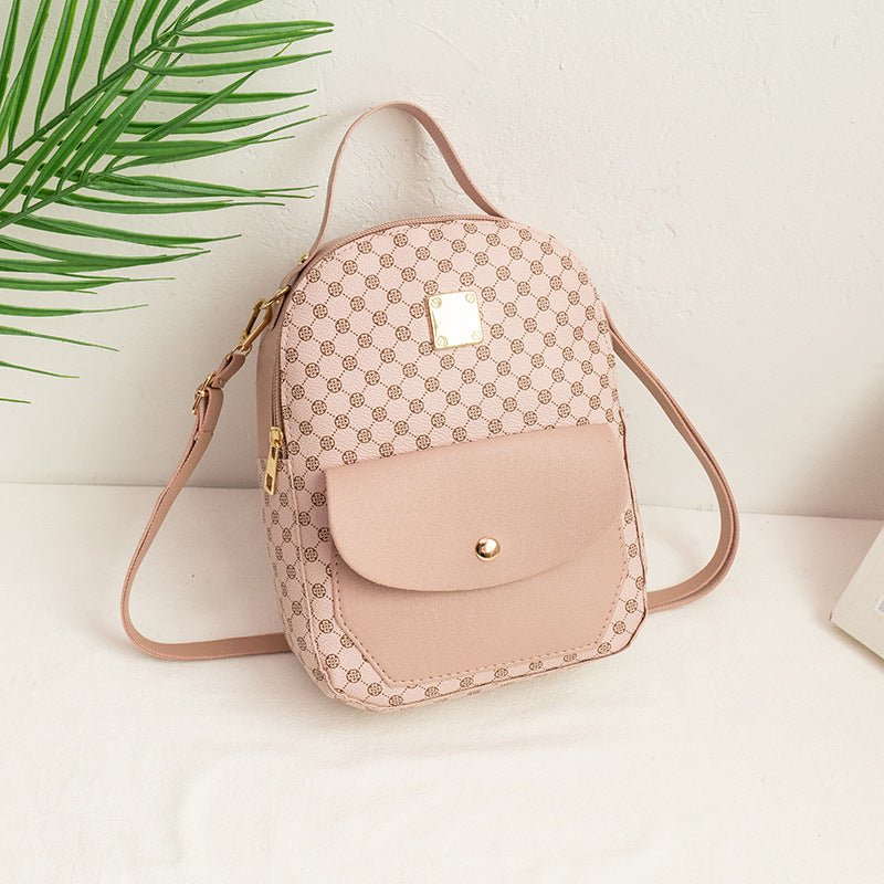 Korean Style Women's Bag with Advanced Texture Backpack Pink