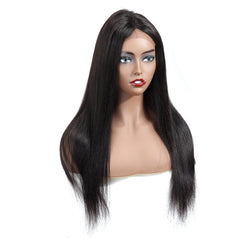 Lace Elegance: Genuine Human Hair Headgear Wig Black