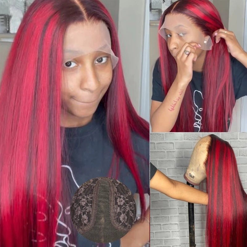 Lace Headgear: Authentic Wig for a Natural Look Red