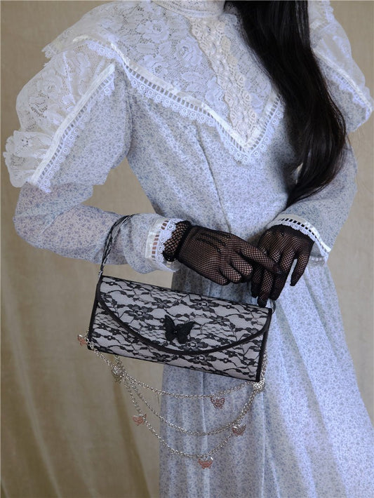 Lace Niche Design Versatile Clutch Bag Lace chain
