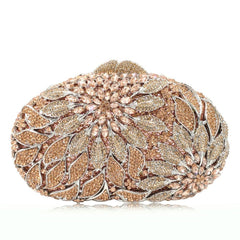 Ladies Fashion Color Rhinestone Cutout Clutch Bag C