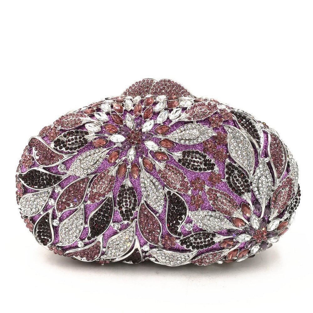 Ladies Fashion Color Rhinestone Cutout Clutch Bag G