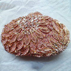 Ladies Fashion Color Rhinestone Cutout Clutch Bag B