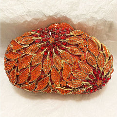 Ladies Fashion Color Rhinestone Cutout Clutch Bag D
