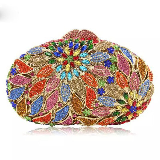Ladies Fashion Color Rhinestone Cutout Clutch Bag H