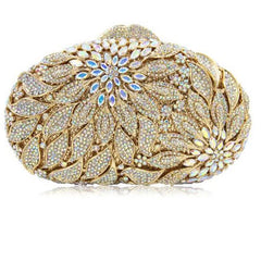 Ladies Fashion Color Rhinestone Cutout Clutch Bag I
