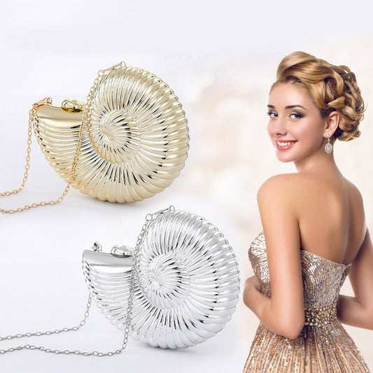 Ladies New Conch Fashion Clutch Conch Gold