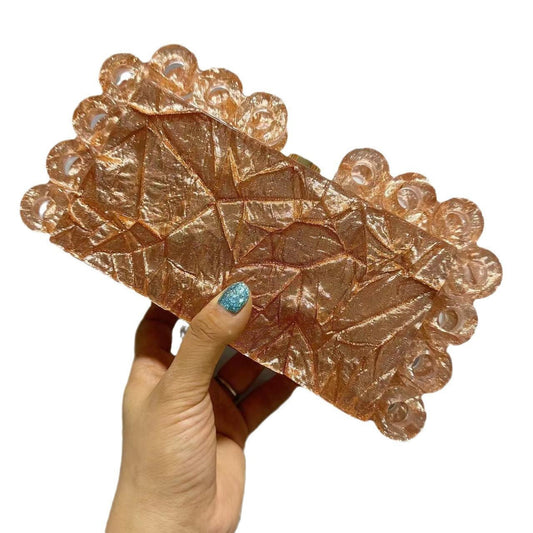 Ladies New Fashion Circle Clutch Handbag Gold